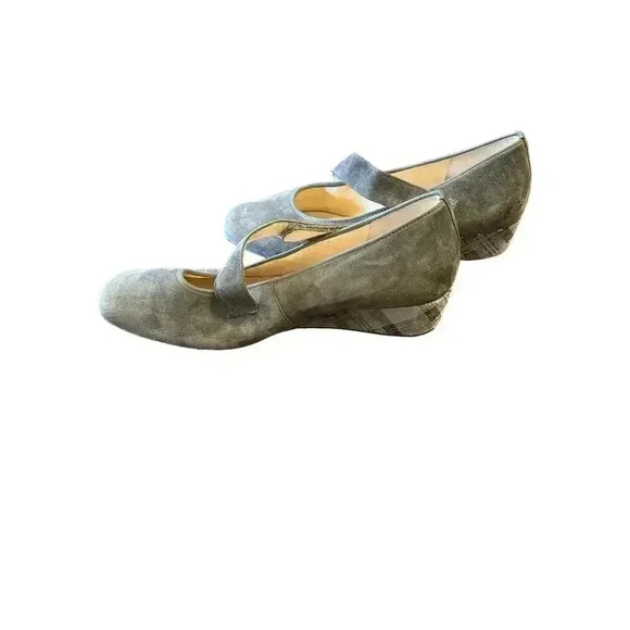 HASSIA Premium Comfort Wedge Heel Suede Shoes Dark Gray Size 8 - Picture 5 of 6